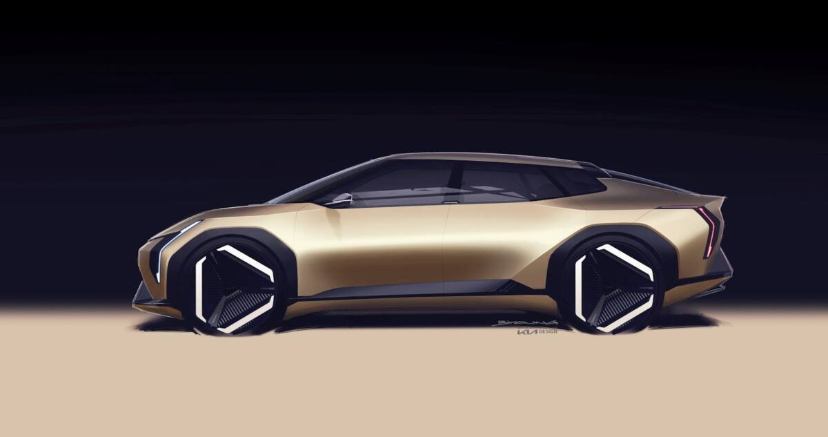 Concept electric car shown in the dark