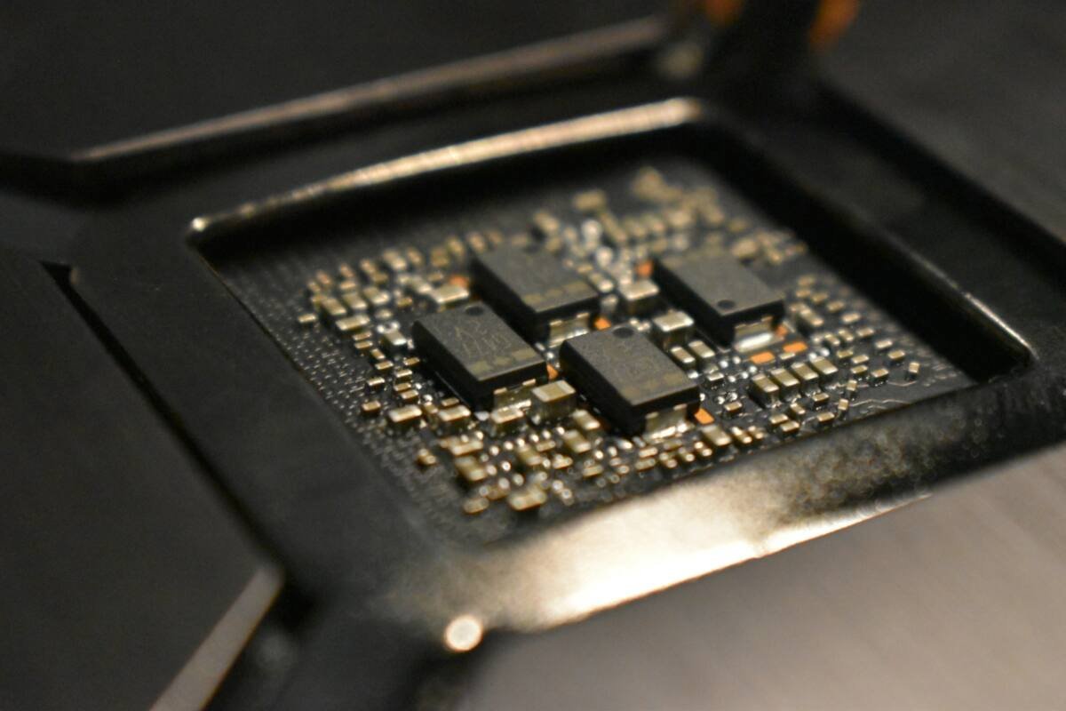 Close-up of a computer processor chip