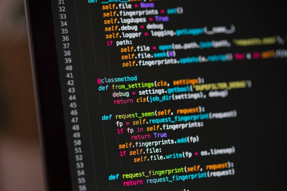 Computer screen filled with lines of code