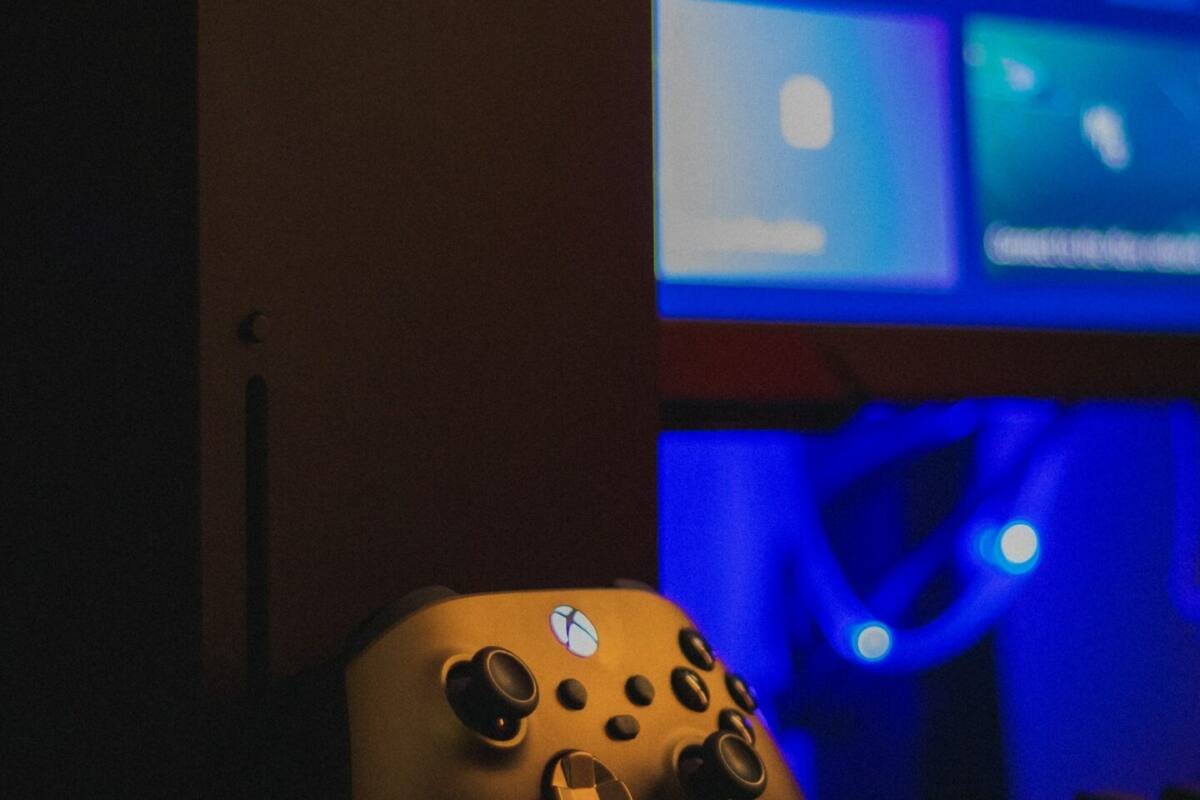 Close-up of a video game controller
