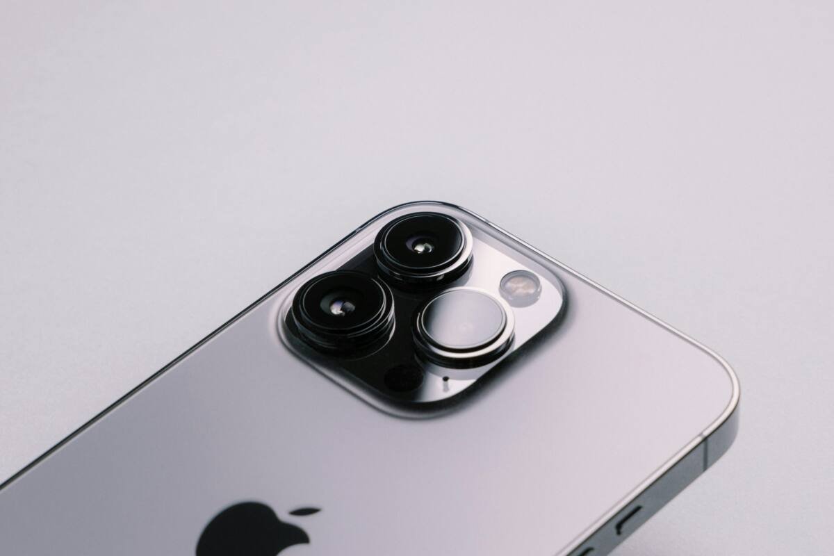 Close-up of an iPhone camera module